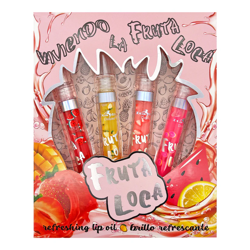 Italia Deluxe Fruta Loca Refreshing Lip Oil 4-Piece Set