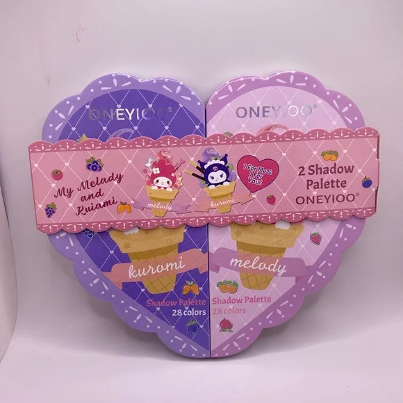 Oneyioo x Kuromi and My Melody Magnetic 2-Palette Eyeshadow Set
