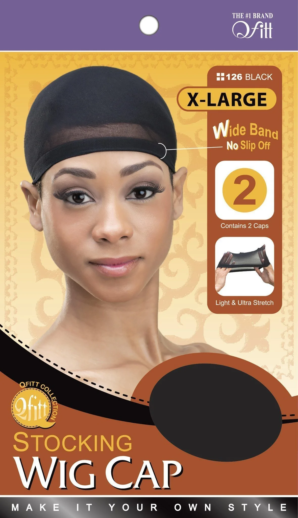 Qfitt Stocking Wig Cap 2-Pack