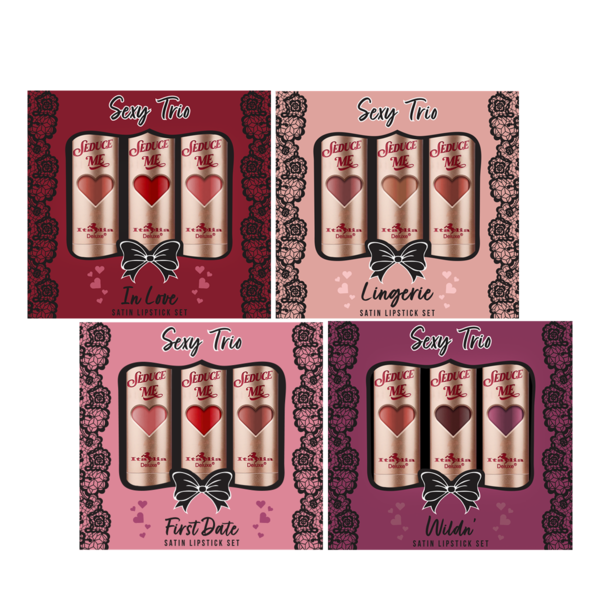 Italia Deluxe Seduce Me Satin Lipstick Sexy Trio Set