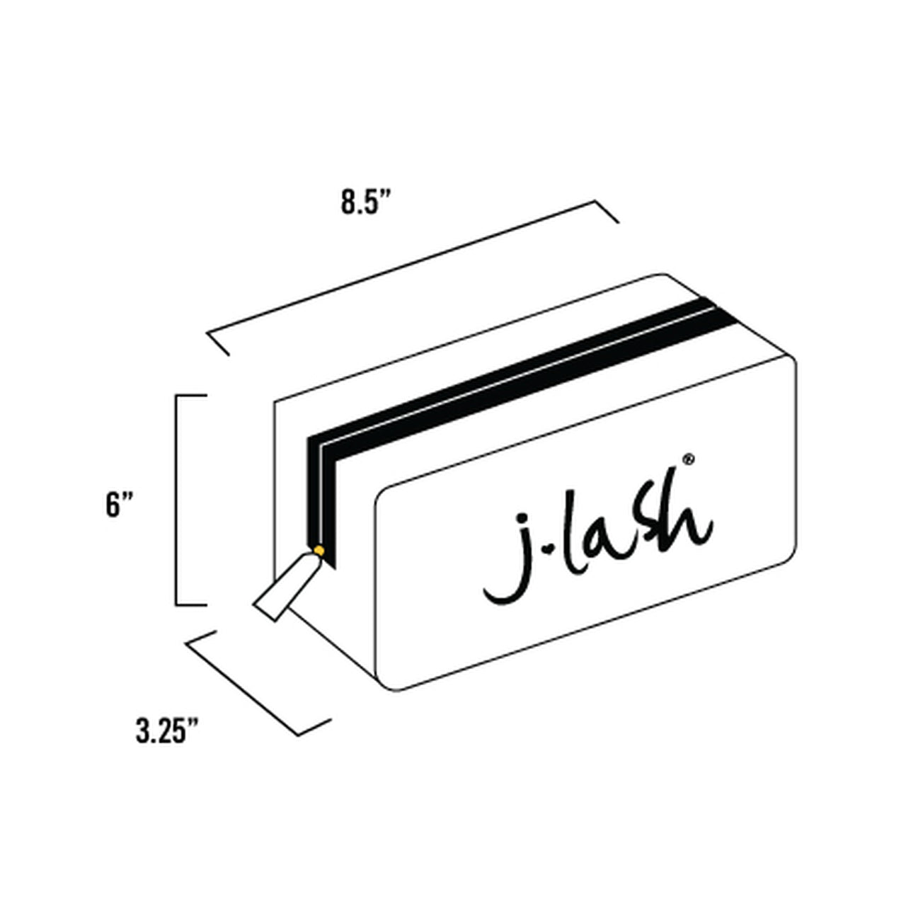 J-Lash Limited Edition Black & Pink J-Lash Pattern Square Makeup Bag