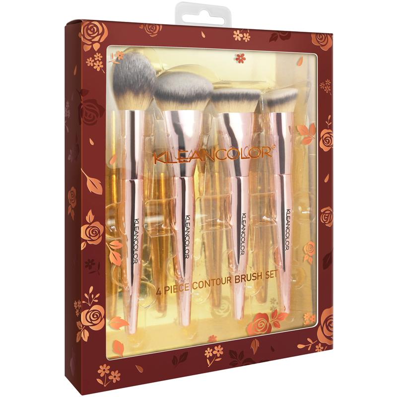 KleanColor Stop & Smell The Roses 4-Piece Contour Brush Set