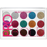 KleanColor PRO BOLD Pressed Glitter Eyeshadow Palette (Flashy)
