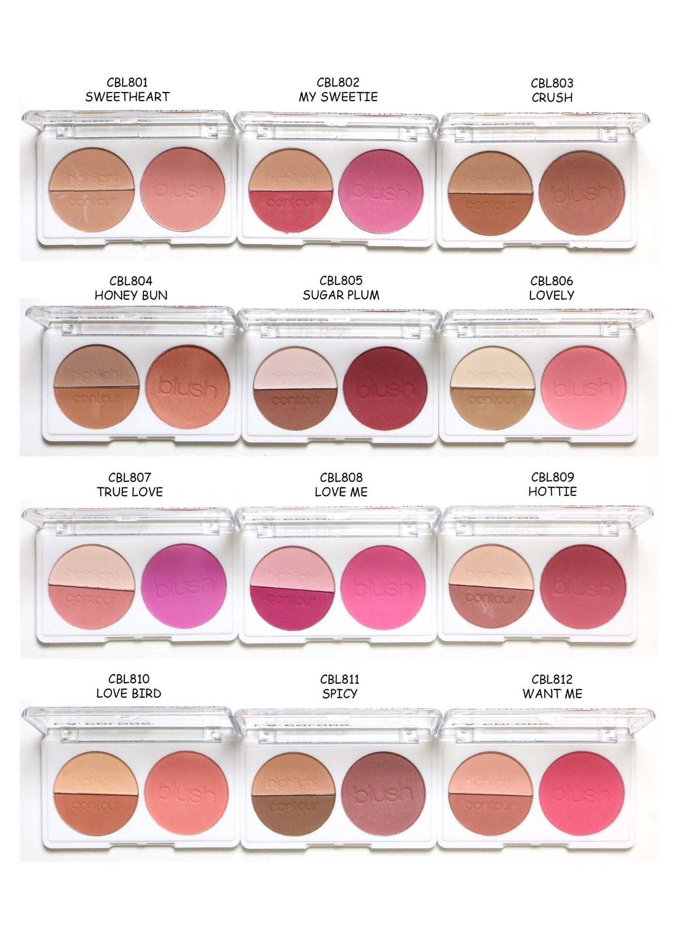 L.A. Colors 3D Blush Contour Palette