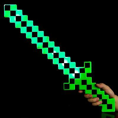 Minecraft Style LED Light-Up Pixel Sword w/Sound FX