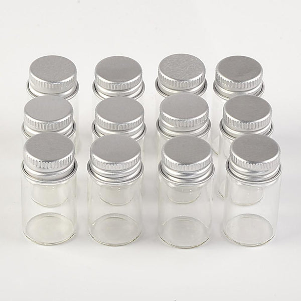 Crafter's Square Mini Clear Glass Containers with Metal Lids