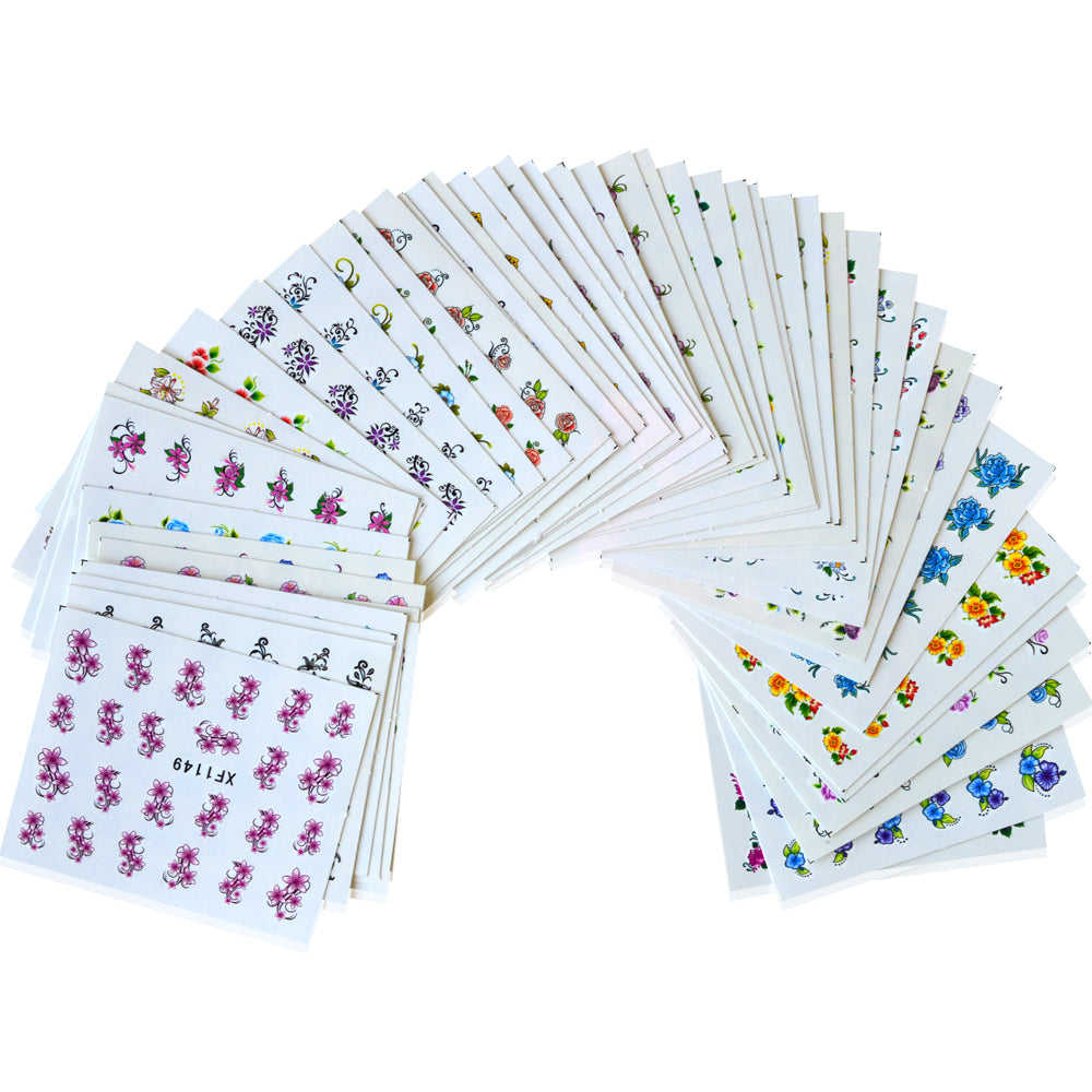 Floral Nail Art Sticker Set (50-Pack)