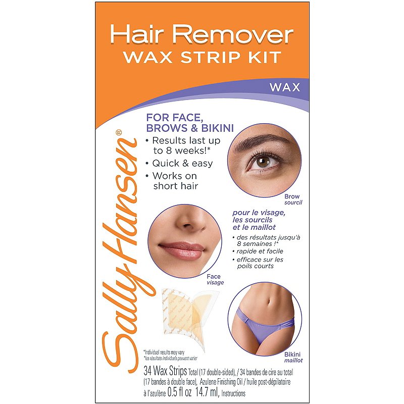 Sally Hansen Wax Strips Hair Remover Wax Strip Kit (For Face & Bikini)