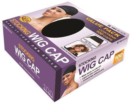 Qfitt Stocking Wig Cap Value Pack (100pcs - Black)