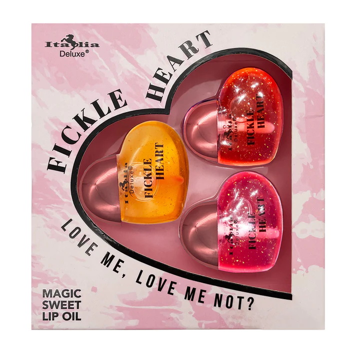 Italia Deluxe Fickle Heart 3 Piece Lip Oil Set