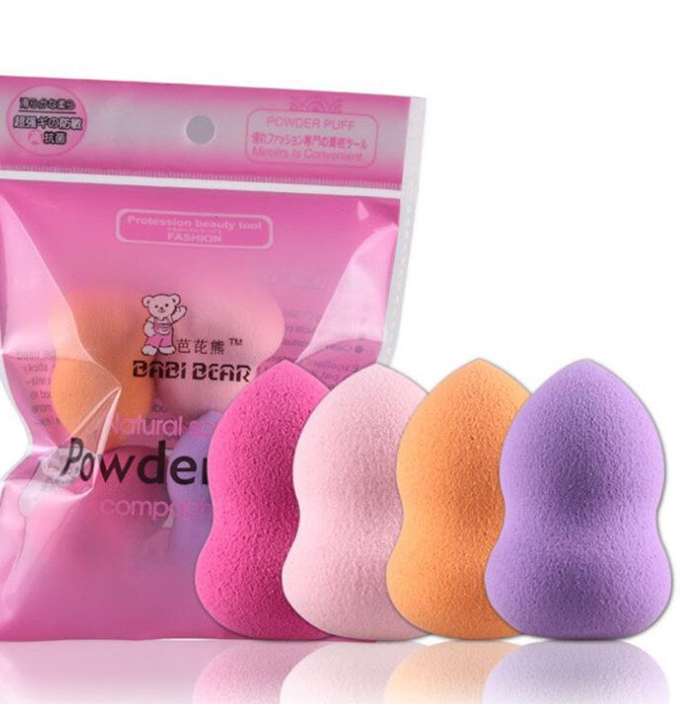 Babi Bear 4 Piece Beauty Blender Powder Puff  Sponge Set