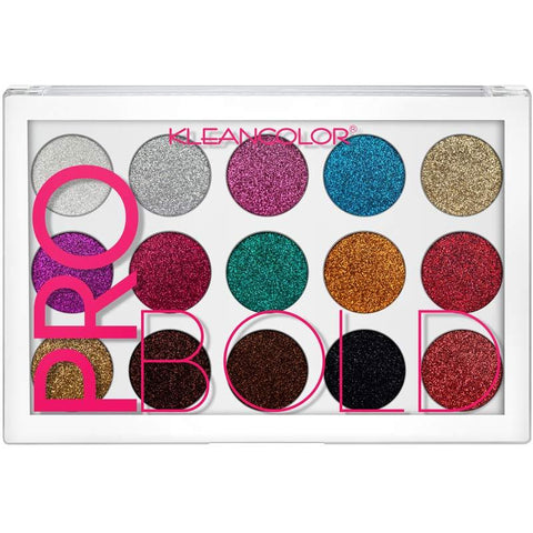 KleanColor PRO BOLD Pressed Glitter Eyeshadow Palette (Flashy)
