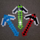 Minecraft Style LED Light Up Pixel Pickaxe w/Sound Effects