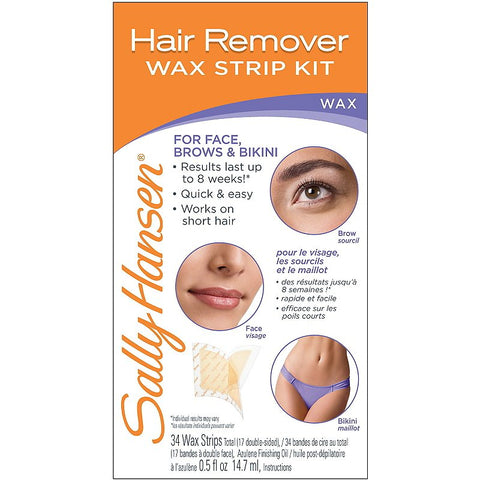Sally Hansen Wax Strips Hair Remover Wax Strip Kit (For Face & Bikini)