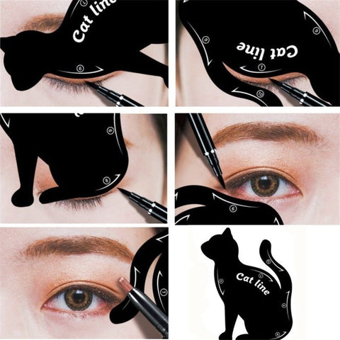 Zinq Cat Line Eyebrow / Eyeliner Stencil Set (2 Pieces)